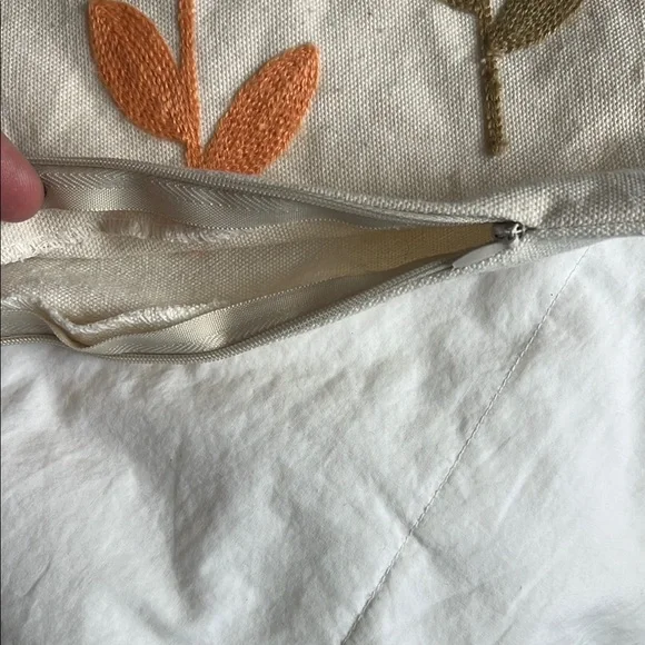 Floral Embroidered Accent Pillow Cover - Picture 3 of 3